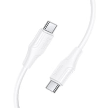 Заредете изображение във визуализатора на галерията – Silicone Cable USB C to USB C Hoco 3A 60W 1 m X124 white
