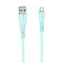 Заредете изображение във визуализатора на галерията – FORCELL F-ENERGY C341 cable USB A to Micro USB QC3.0 2,4A 18W Silicone 1 m blue
