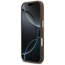 Заредете изображение във визуализатора на галерията – GUESS case for IPHONE 17 compatible with MagSafe GUHMP17SP4GTDGMW (4G PU W/ Triangle Logo) gold brown
