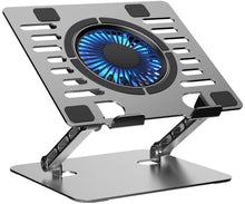 Заредете изображение във визуализатора на галерията – Cooling stand regulated for laptop ART P12 1 x USB A LED aluminium
