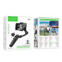 Заредете изображение във визуализатора на галерията – Gimbal with 3-axis stabilization and remote control Hoco K91 black
