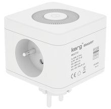Заредете изображение във визуализатора на галерията – KERG Smart 2-socket power cube + USB-A + USB-C charger + LED lamp 16A/250V~ white
