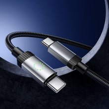 Заредете изображение във визуализатора на галерията – Cable USB C to USB C Hoco 3A 60W 1 m X117 black
