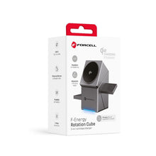 Заредете изображение във визуализатора на галерията – Wireless charger Forcell F-Energy 3in1 Rotation Cube Qi2 compatible with MagSafe (F-06) silver
