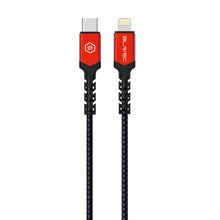 Заредете изображение във визуализатора на галерията – Blavec Cable Raptor braided - Type C to Lightning - PD 20W 2,4A 0,5 metres (CRA-CL24BR05) black-red
