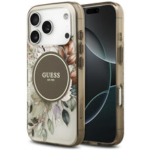 Заредете изображение във визуализатора на галерията – GUESS case for IPHONE 17 Pro Max compatible with MagSafe GUHMP17XHFWBDCEW (IML Flower &amp; Tonal Circle) brown
