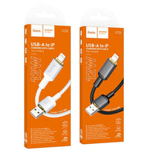 Заредете изображение във визуализатора на галерията – Cable USB A to Lightning Hoco 2,4A 1 m X128 Benefit black
