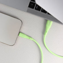 Заредете изображение във визуализатора на галерията – FORCELL F-ENERGY C343 cable USB A to Lightning 2,4A 12W Silicone 1 m green

