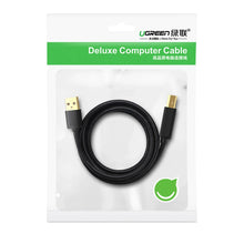 Заредете изображение във визуализатора на галерията – Ugreen US210 30753 Printer Cable USB-A 3.0 / USB-B 5Gbps 1m - Black
