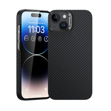 Заредете изображение във визуализатора на галерията – Benks Etui Magnetic Armor Air Kevlar Metal Frame 600D for Iphone 15 Plus black
