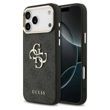 Заредете изображение във визуализатора на галерията – GUESS case for IPHONE 17 Pro Max GUHCP17X4GMGCGR (PU W/ Big 4G Classic Logo) gold black

