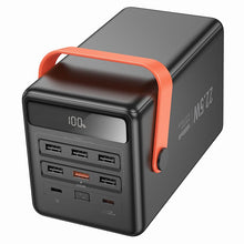 Заредете изображение във визуализатора на галерията – Powerbank Hoco 100000 mAh QC PD 2,4A 22,5W with built-in light J142 black

