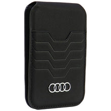 Заредете изображение във визуализатора на галерията – Audi Leather Wallet Card MagSafe magnetic with stand - black
