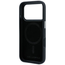 Заредете изображение във визуализатора на галерията – KARL LAGERFELD case for IPHONE 18 Pro/ 17 Pro compatible with MagSafe (Grained Choupette Head Metal) black
