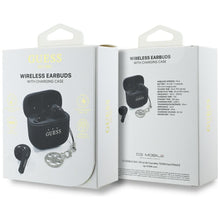 Заредете изображение във визуализатора на галерията – Wireless earphones TWS Guess Effect Printed Classic Logo &amp; Charm black
