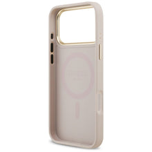 Заредете изображение във визуализатора на галерията – GUESS case for IPHONE 17 Pro Max compatible with MagSafe GUHMP17XPGCRMDEP (PU W/ Grained Strass Logo) pink
