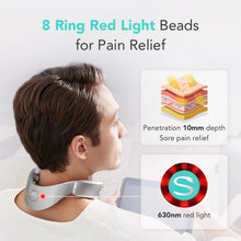 Заредете изображение във визуализатора на галерията – SKG G7 Pro-E neck massager with red light therapy and compress - gray
