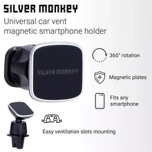 Заредете изображение във визуализатора на галерията – Silver Monkey CM-MGN-SM magnetic car air vent holder - black
