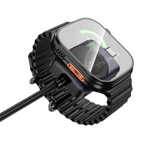 Заредете изображение във визуализатора на галерията – Hoco USB C to USB C cable PD100W with wireless charging for Apple Watch 1,2 m CW66 black

