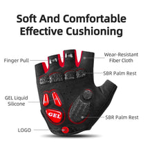 Заредете изображение във визуализатора на галерията – Rockbros S169BR XXL cycling gloves with gel inserts - black and red
