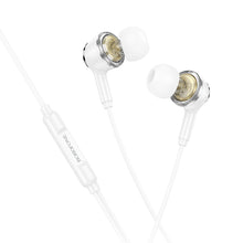 Заредете изображение във визуализатора на галерията – Borofone Earphones BM90 Miller with microphone white
