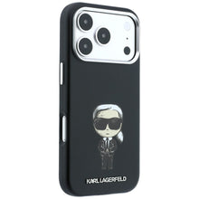Заредете изображение във визуализатора на галерията – KARL LAGERFELD case for IPHONE 18 Pro/ 17 Pro compatible with MagSafe (Smooth Ikonik Sketch) black
