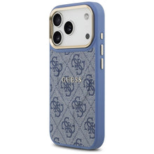 Заредете изображение във визуализатора на галерията – GUESS case for IPHONE 17 Pro compatible with MagSafe GUHMP17LP4MSEGCB (PU 4G W/ Classic) blue
