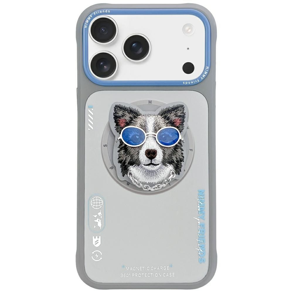 NIMMY case GLASSES COOL DOG compatible with MagSafe for IPHONE 17 gray