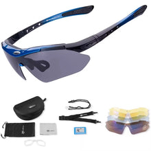 Заредете изображение във визуализатора на галерията – Rockbros 10007 polarizing cycling glasses - black and blue
