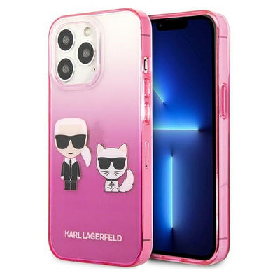 Оригинален гръб KARL LAGERFELD за IPHONE 13 Pro KLHCP13LTGKCP (K Choupette Centered) gradpink