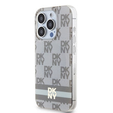 Заредете изображение във визуализатора на галерията – Original Case DKNY hardcase IML Checkered Mono Pattern &amp; Printed Stripes MagSafe DKHMP13LHCPTSE for Iphone 13 Pro/13 beige
