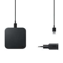 Заредете изображение във визуализатора на галерията – Samsung Duo Pad inductive charger with EP-P1300TBEGEU Qi 9W wall charger - black
