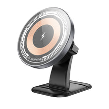 Заредете изображение във визуализатора на галерията – Borofone Car holder BH212 Riley with induction charging with stick-on base black
