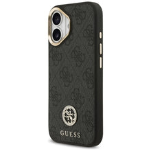 Заредете изображение във визуализатора на галерията – GUESS case for IPHONE 17 compatible with MagSafe GUHMP17SP4G4DCSK (PU W/ Strass Logo &amp; Big Strap Metal Buttons) black
