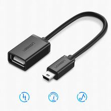 Заредете изображение във визуализатора на галерията – Ugreen US249 10383 mini USB-B (male) / USB-A (female) OTG adapter 10cm - gray
