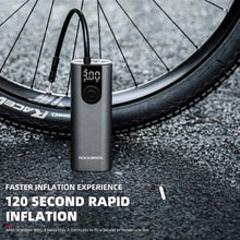 Заредете изображение във визуализатора на галерията – Rockbros 42720001001 electric bicycle pump with LED display + USB-C - USB-A cable - black
