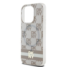 Заредете изображение във визуализатора на галерията – Original Case DKNY hardcase IML Checkered Mono Pattern &amp; Printed Stripes MagSafe DKHMP15LHCPTSE for Iphone 15 Pro beige
