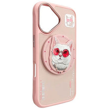 Заредете изображение във визуализатора на галерията – NIMMY case GLASSES COOL CAT compatible with MagSafe for IPHONE 16 pink

