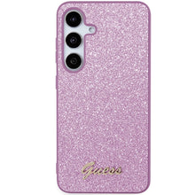Заредете изображение във визуализатора на галерията – Guess Glitter Script case for Samsung Galaxy S24+ - purple
