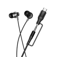 Заредете изображение във визуализатора на галерията – Wired earphones with microphone Jack 3,5 mm/ USB C Hoco M119A black
