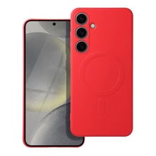 Заредете изображение във визуализатора на галерията – SILICONE MAG COVER (big hole) case compatible with MagSafe for SAMSUNG S26 Pro red
