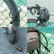Заредете изображение във визуализатора на галерията – Rockbros 3240001001 bicycle lock for 0.5 m combination - black
