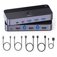 Заредете изображение във визуализатора на галерията – Ugreen CM664 HDMI switch 2in1 KVM switch - black
