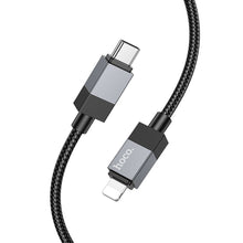 Заредете изображение във визуализатора на галерията – HOCO cable Type C to Lightning PD 27W X110 1 m black
