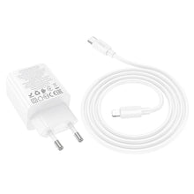 Заредете изображение във визуализатора на галерията – HOCO charger 2 x Type C + 2 x USB A + cable Type C to Lightning PD QC3.0 3A 30W N56 white
