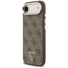 Заредете изображение във визуализатора на галерията – GUESS case for IPHONE 17 Air compatible with MagSafe GUHMP17MP4GTDGMW (4G PU W/ Triangle Logo) gold brown
