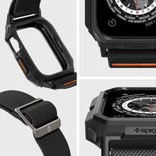 Заредете изображение във визуализатора на галерията – Spigen Lite Fit Pro case with strap for Apple Watch 4 / 5 / 6 / 7 / 8 / 9 / SE (44 / 45 mm) - matte black
