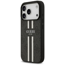 Заредете изображение във визуализатора на галерията – GUESS case for IPHONE 17 Pro compatible with MagSafe GUHMP17LP4RPSK (4G Printed Stripes) black
