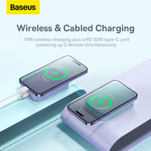 Заредете изображение във визуализатора на галерията – Baseus Magnetic Mini 20000 mAh 20W Powerbank - blue + USB-C / USB-C cable
