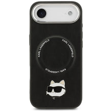 Заредете изображение във визуализатора на галерията – KARL LAGERFELD case for IPHONE 17 Air compatible with MagSafe KLHMP17MPSMLRCHK (PU Choupette Pin) black
